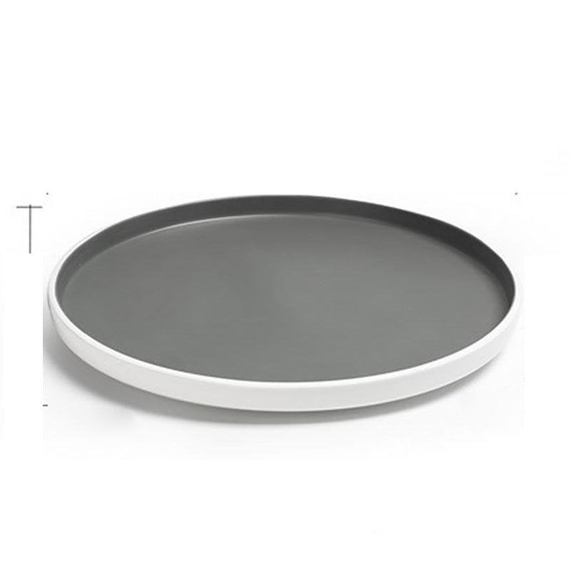 8-Piece Rustic Gray White Melamine Dinnerware Set