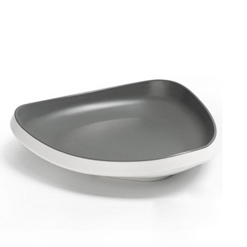 8-Piece Rustic Gray White Melamine Dinnerware Set
