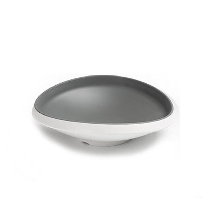 8-Piece Rustic Gray White Melamine Dinnerware Set