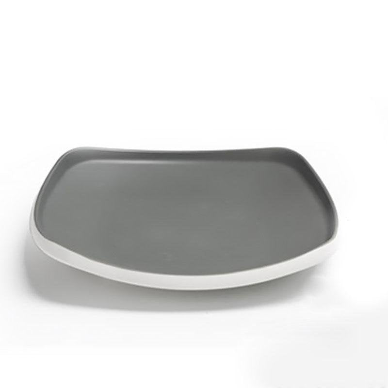 8-Piece Rustic Gray White Melamine Dinnerware Set
