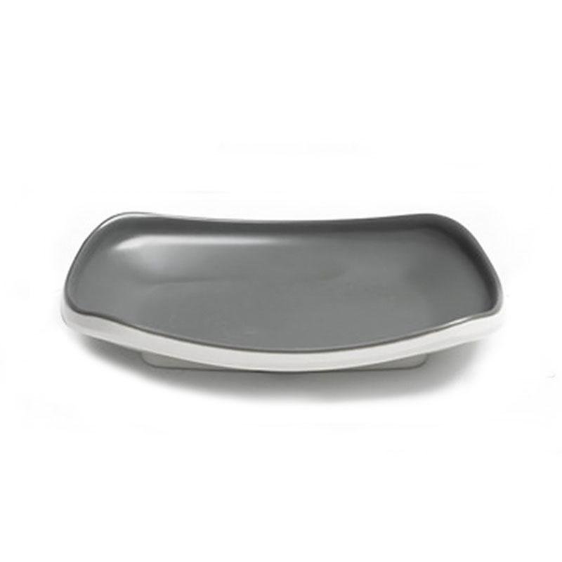 8-Piece Rustic Gray White Melamine Dinnerware Set