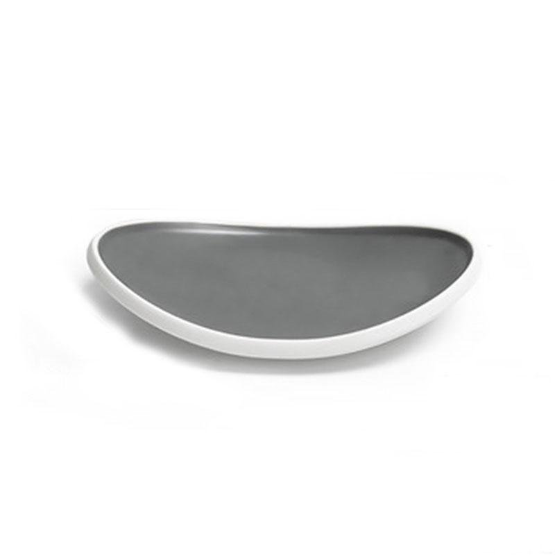 8-Piece Rustic Gray White Melamine Dinnerware Set