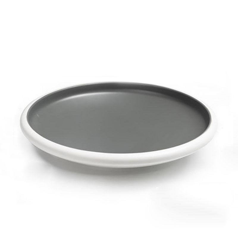 8-Piece Rustic Gray White Melamine Dinnerware Set
