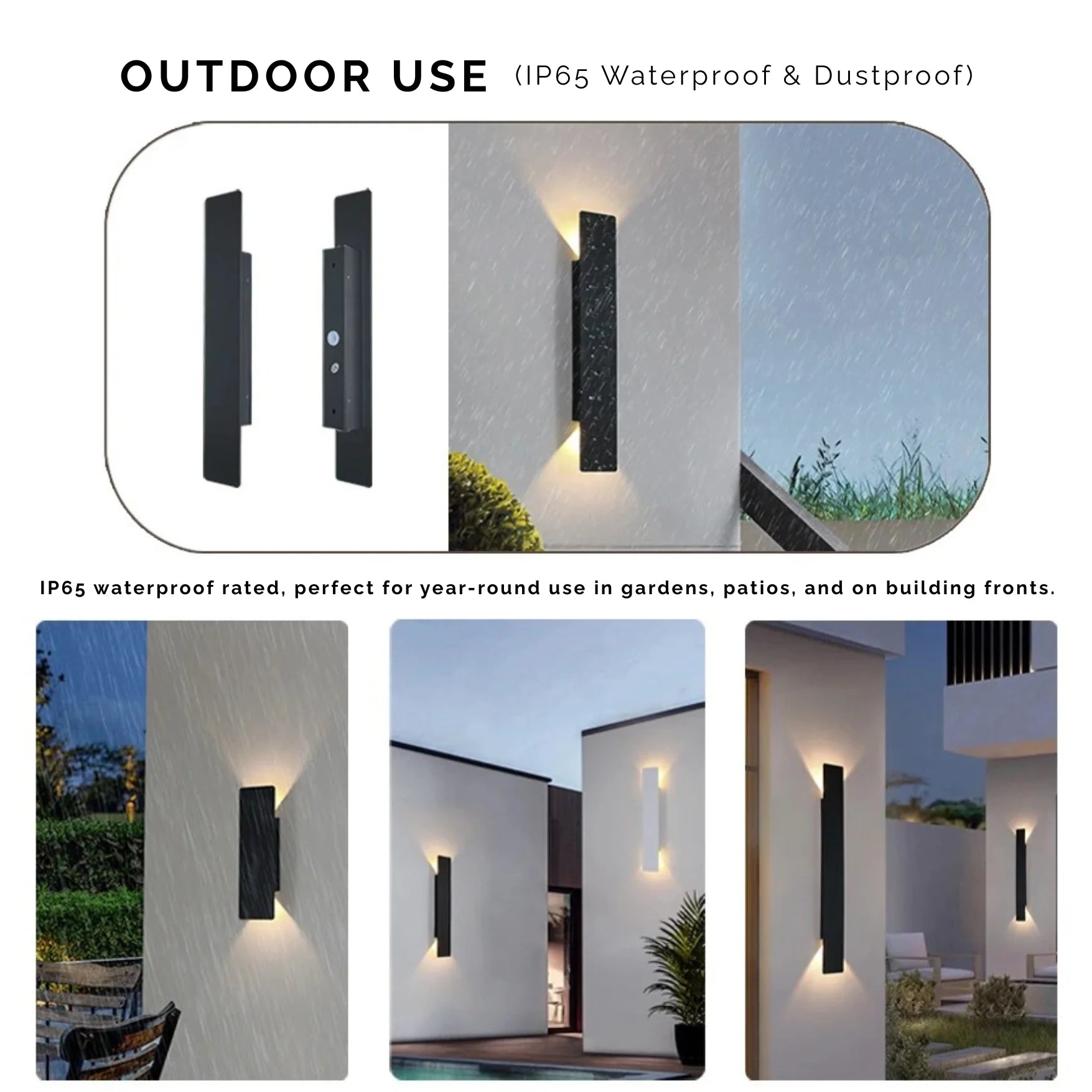 Outdoor Weatherproof LED Wall Lights - Garden/Patio/Balcony