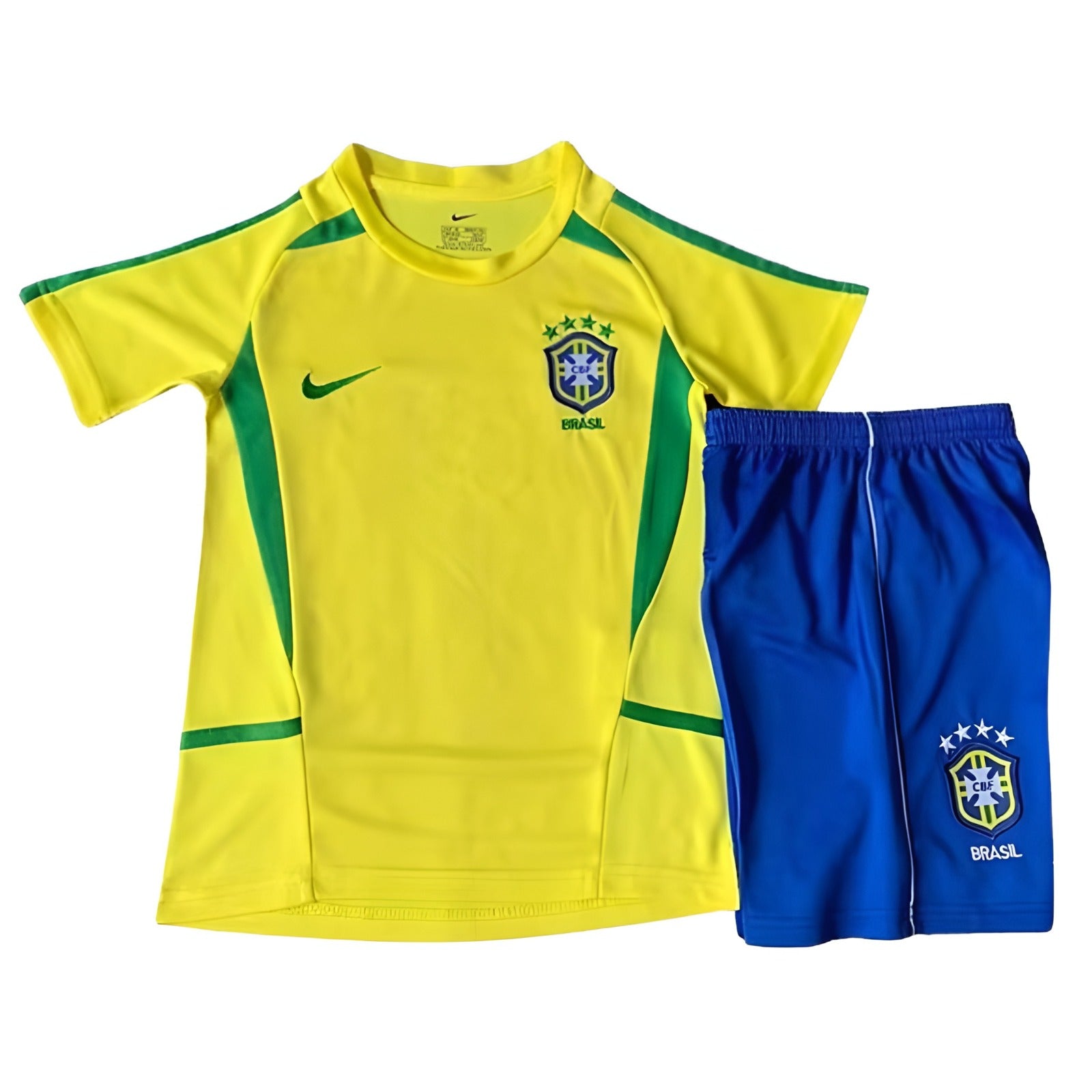 Brazil 2002 Home Kids Retro Football Kit
