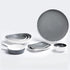 8-Piece Rustic Gray White Melamine Dinnerware Set