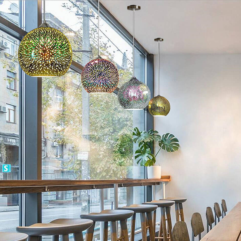 3d fireworks glass pendant light firedrop