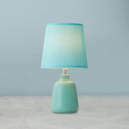 Nordic Ceramic Vase Lamp with Tapered Fabric Shade - VaseTable