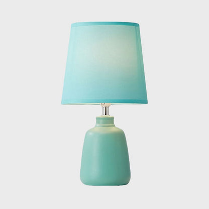 Nordic Ceramic Vase Lamp with Tapered Fabric Shade - VaseTable