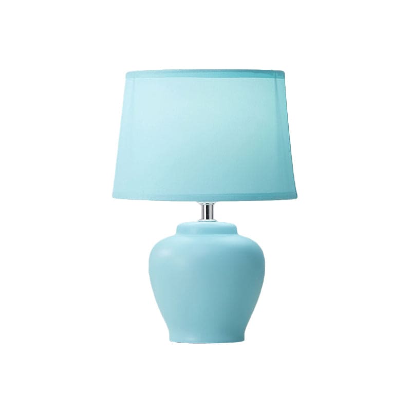 Nordic Ceramic Vase Lamp with Tapered Fabric Shade - VaseTable