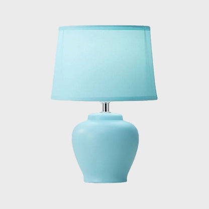 Nordic Ceramic Vase Lamp with Tapered Fabric Shade - VaseTable