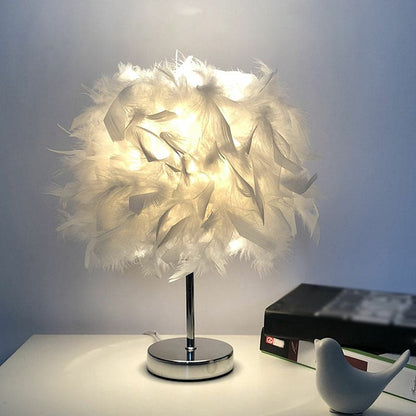 cozy feather globe table lamp for a soft glow feathertable
