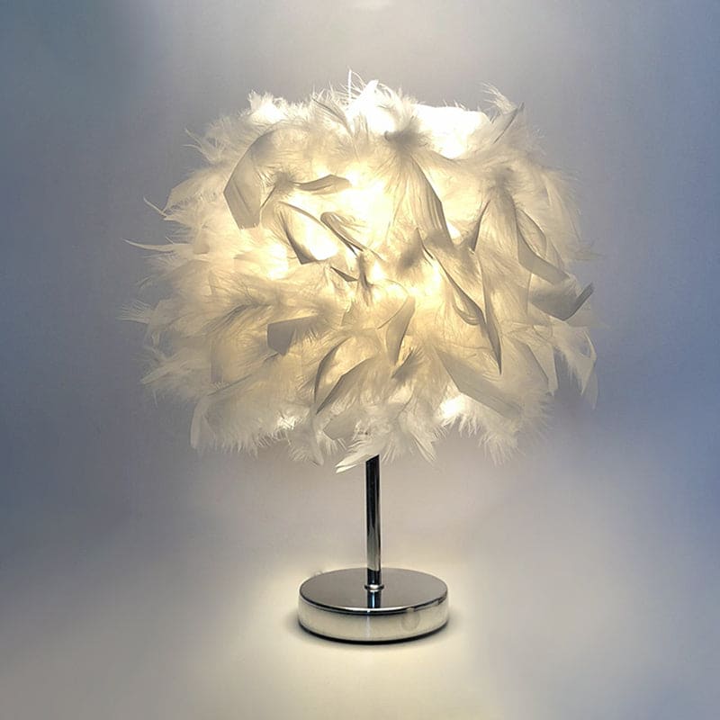 cozy feather globe table lamp for a soft glow feathertable