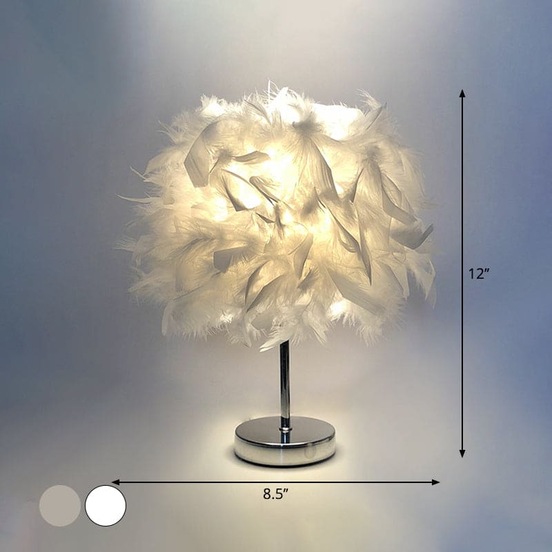 cozy feather globe table lamp for a soft glow feathertable