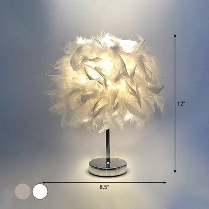 cozy feather globe table lamp for a soft glow feathertable