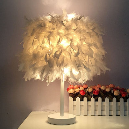 cozy feather globe table lamp for a soft glow feathertable