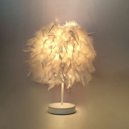 cozy feather globe table lamp for a soft glow feathertable
