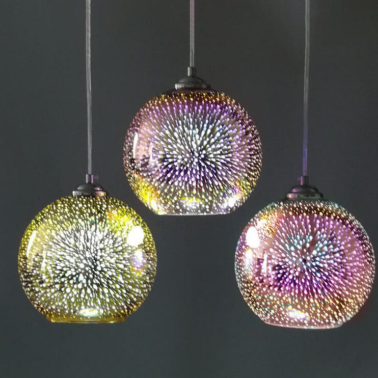 3d fireworks glass pendant light firedrop