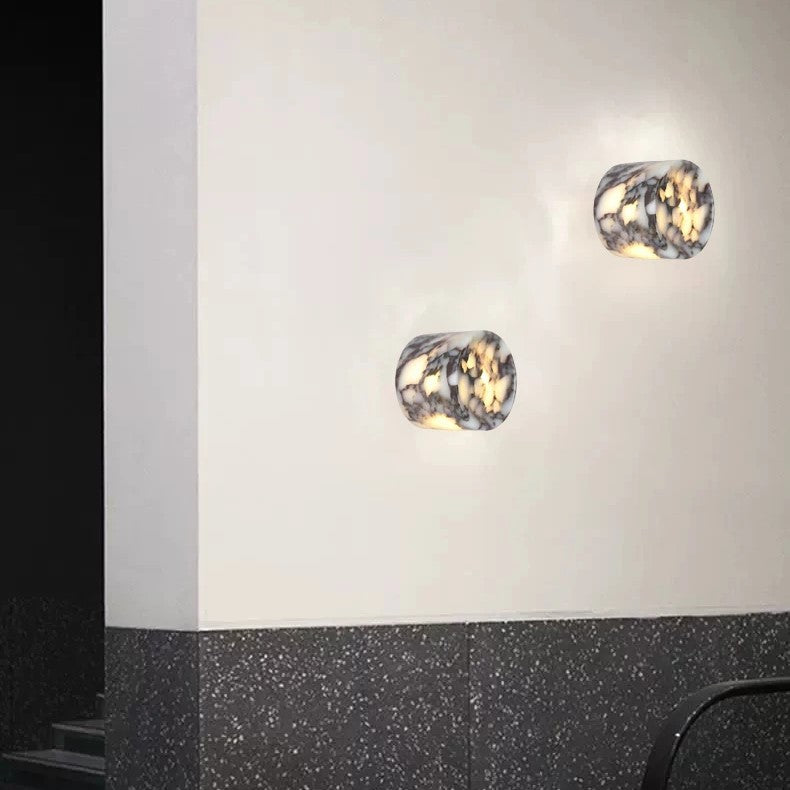 Modern Nordic Cylindrical Marble Dot LED Wall Light