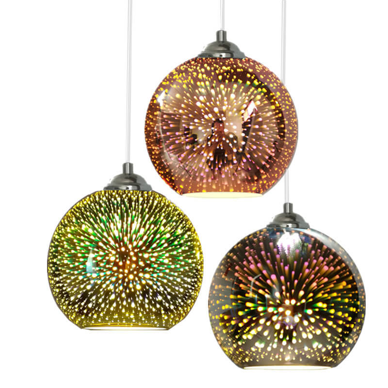 3d fireworks glass pendant light firedrop