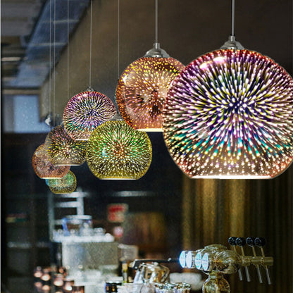 3d fireworks glass pendant light firedrop