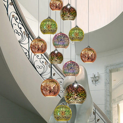 3d fireworks glass pendant light firedrop