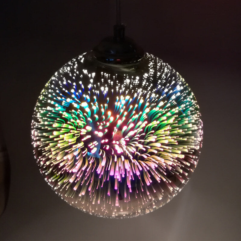 3d fireworks glass pendant light firedrop