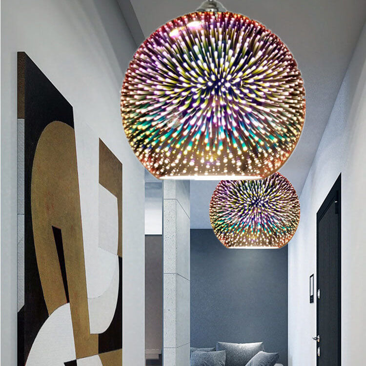 3d fireworks glass pendant light firedrop