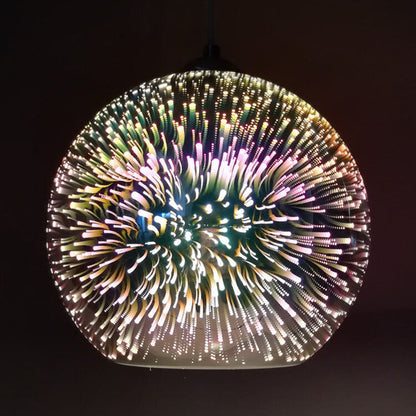 3d fireworks glass pendant light firedrop