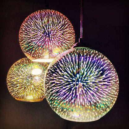 3d fireworks glass pendant light firedrop