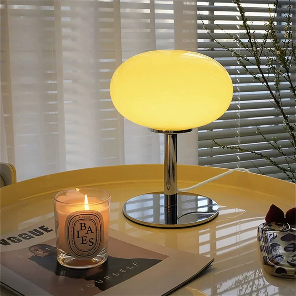 creamy glass table lamp for a cozy stylish ambiance glasstable