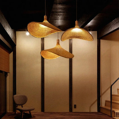bamboo woven pendant light bamboodrop