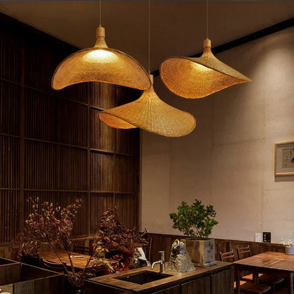 bamboo woven pendant light bamboodrop