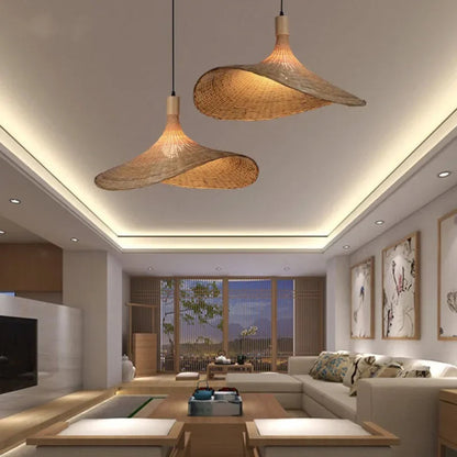 bamboo woven pendant light bamboodrop