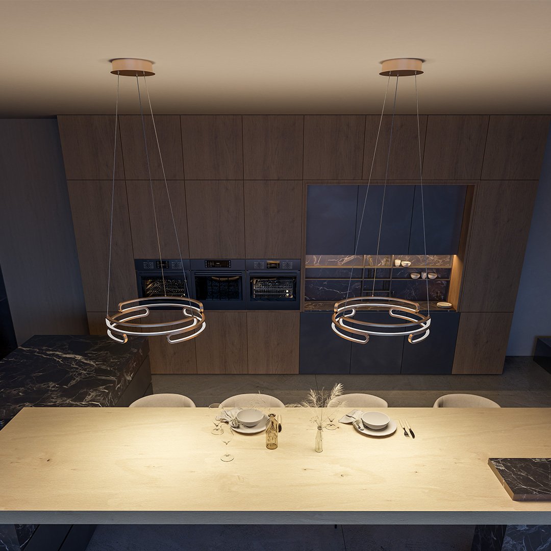 contemporary metal hanging light metaldrop
