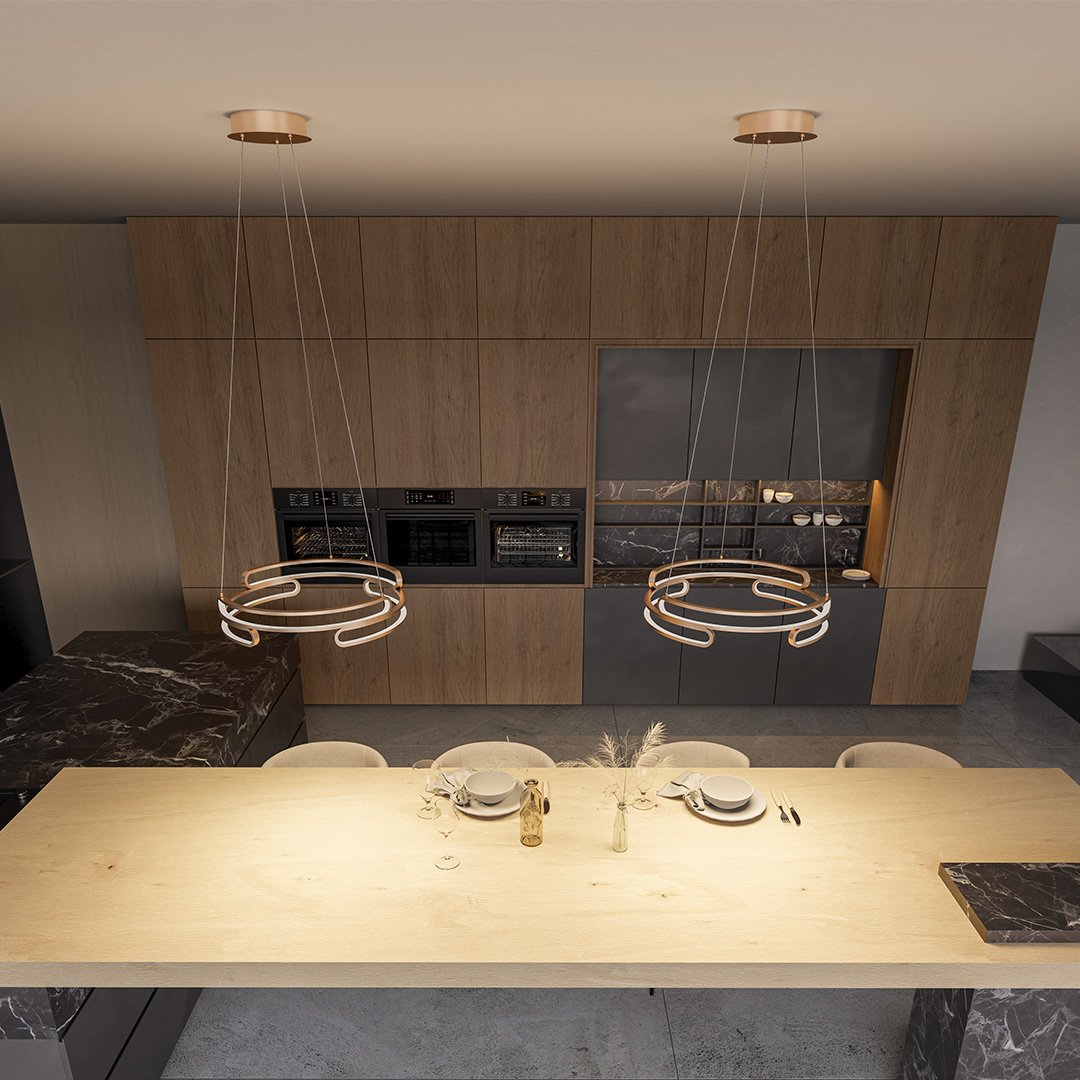 contemporary metal hanging light metaldrop